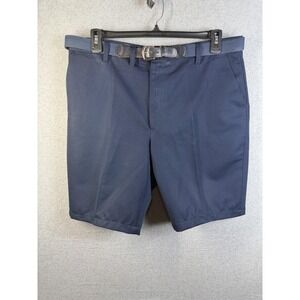 Riverside Shorts Mens 38 Blue Chino Belted Polyester Workwear Casual Summer